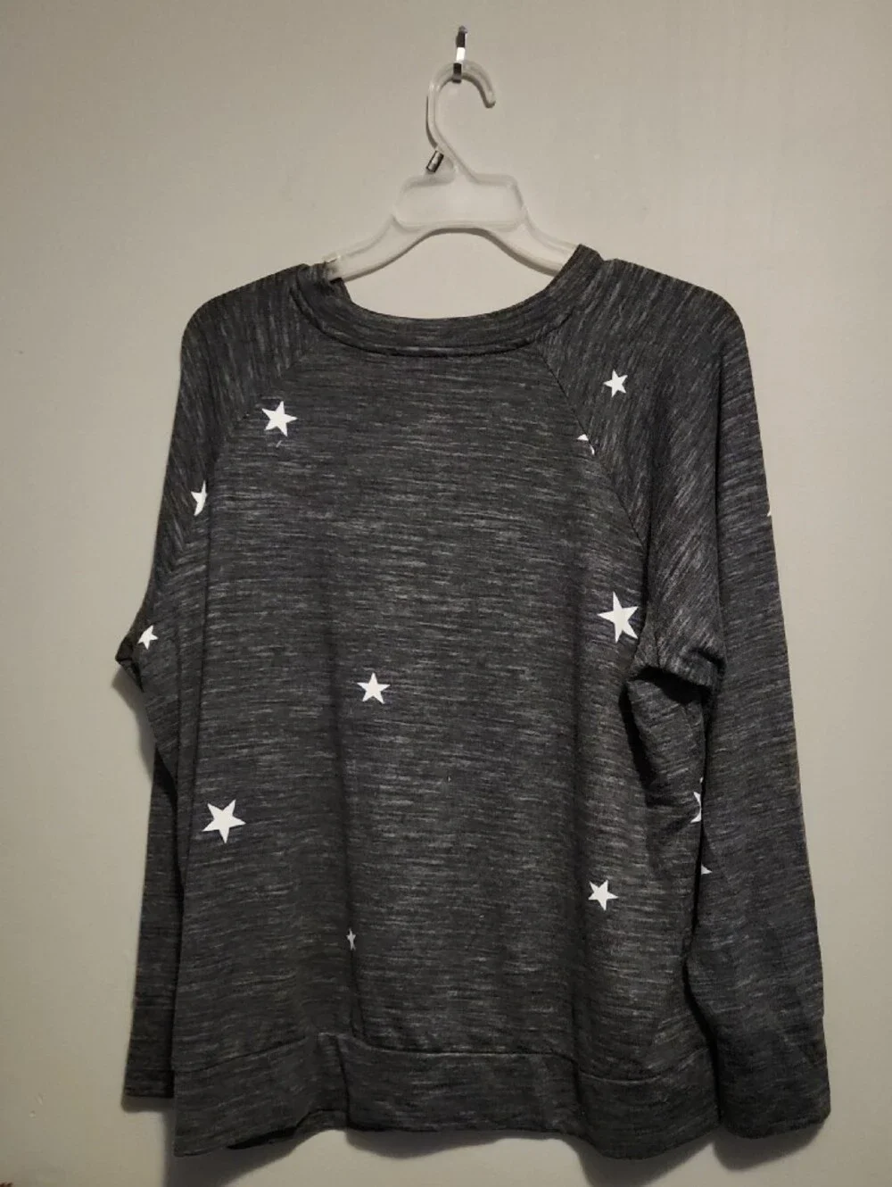 Maurices Charcoal Gray Star Print Pullover Sweatshirt
